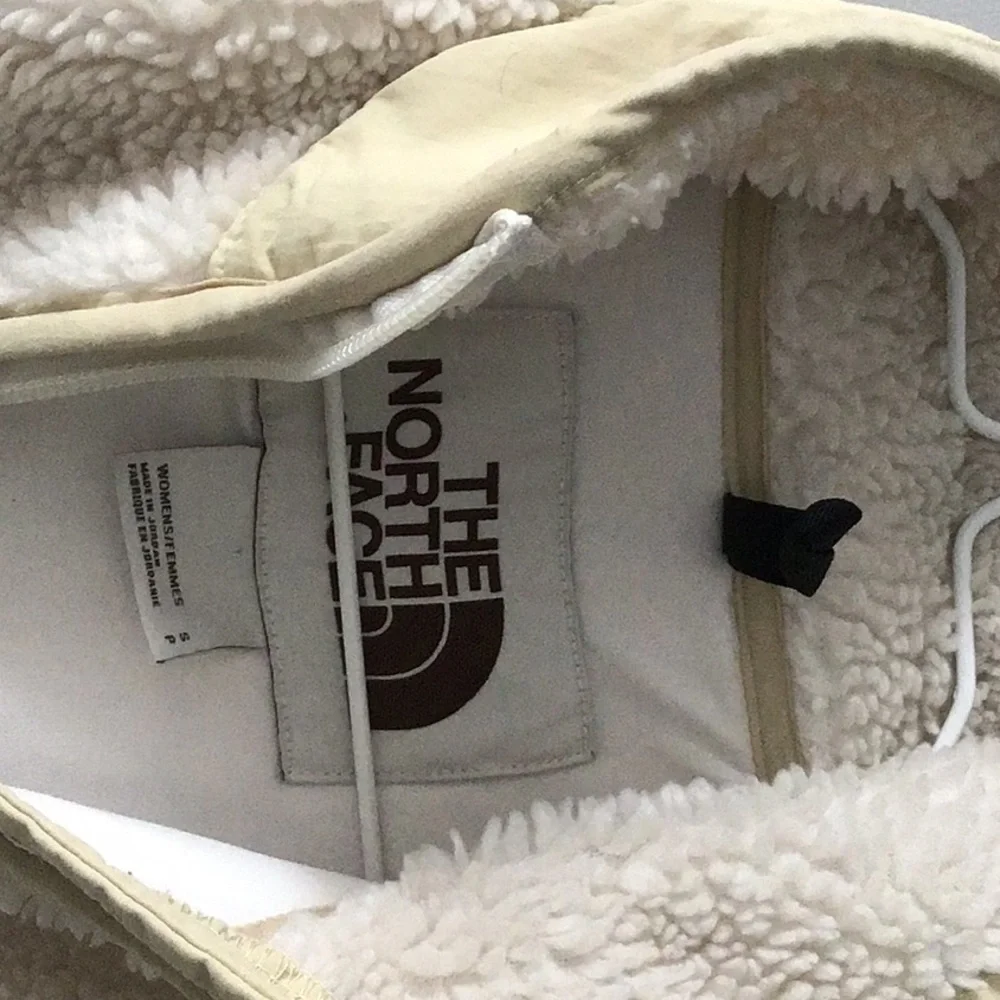 NORTH FACE cream tan neutral Sherpa cropped pullover crop jacket half zip - Picture 5 of 14